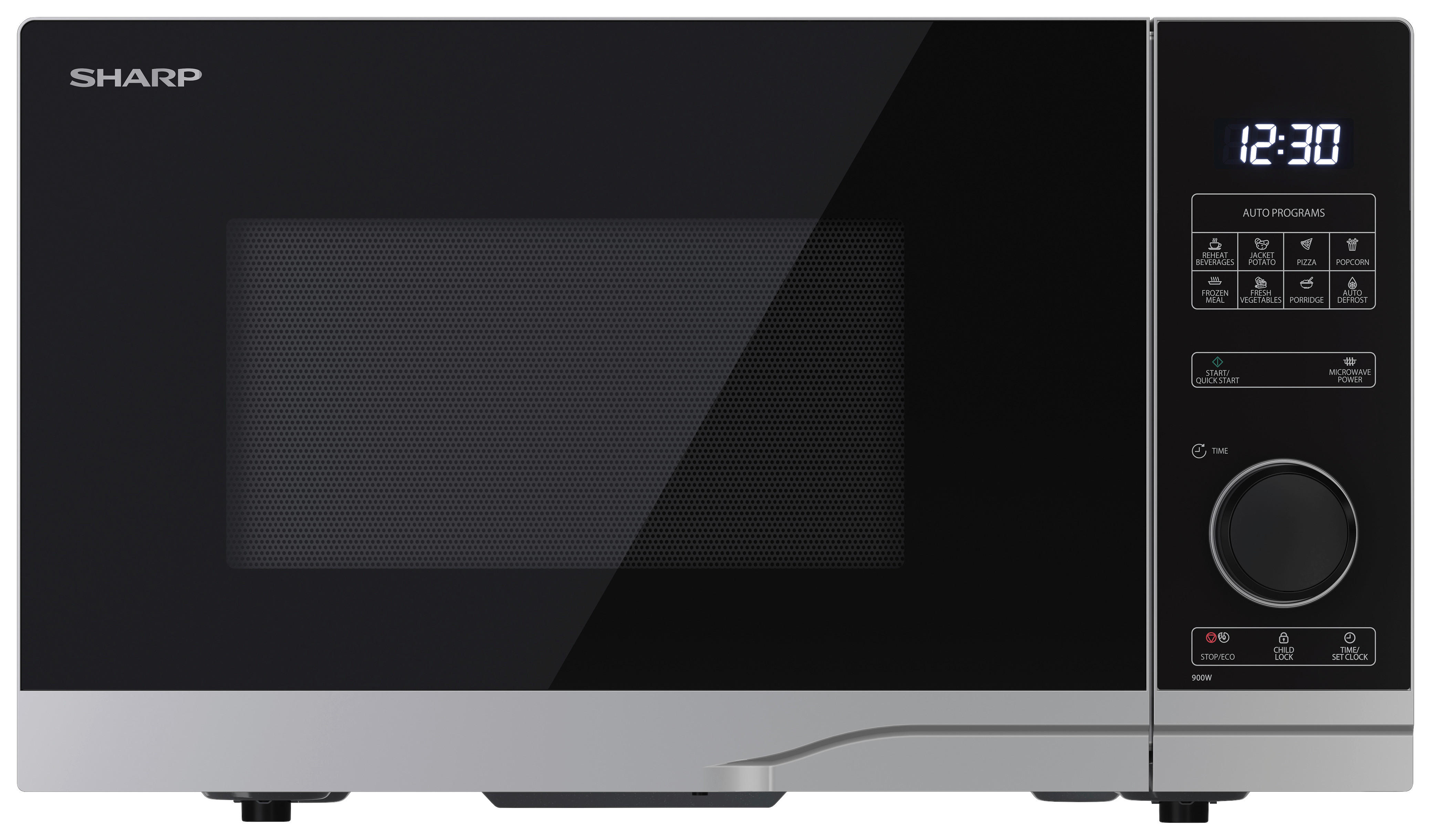 Sharp Mikrowelle YC-PS254AE-S silber Glas B/H/T: ca. 48,3x28,1x40,3 cm Mikrowelle YC-PS254AE-S Sharp - silber (48,30/28,10/40,30cm) - Sharp