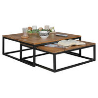 Couchtisch 2er-Set. braun B/H/T: ca. 75x27x75 cm 2er-Set. - braun (75,00/27,00/75,00cm) - Wohnling