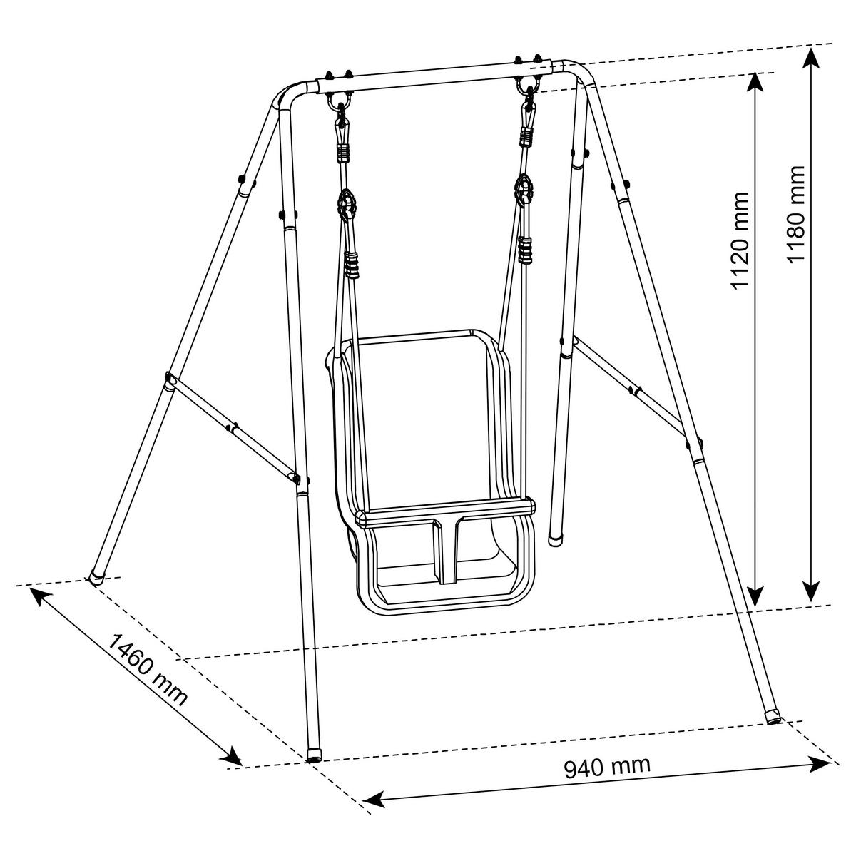 AXI Babyschaukel anthrazit B/H/T: ca. 94x118x146 cm Babyschaukel mit Sitz - creme/anthrazit (94,00/118,00/146,00cm) - AXI