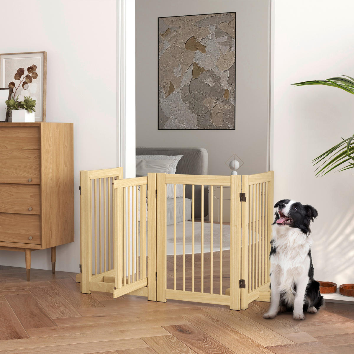 PawHut Schutzgitter natur Kiefer B/H/L: ca. 36x75x204 cm Schutzgitter - natur (204,00/36,00/75,00cm) - PawHut
