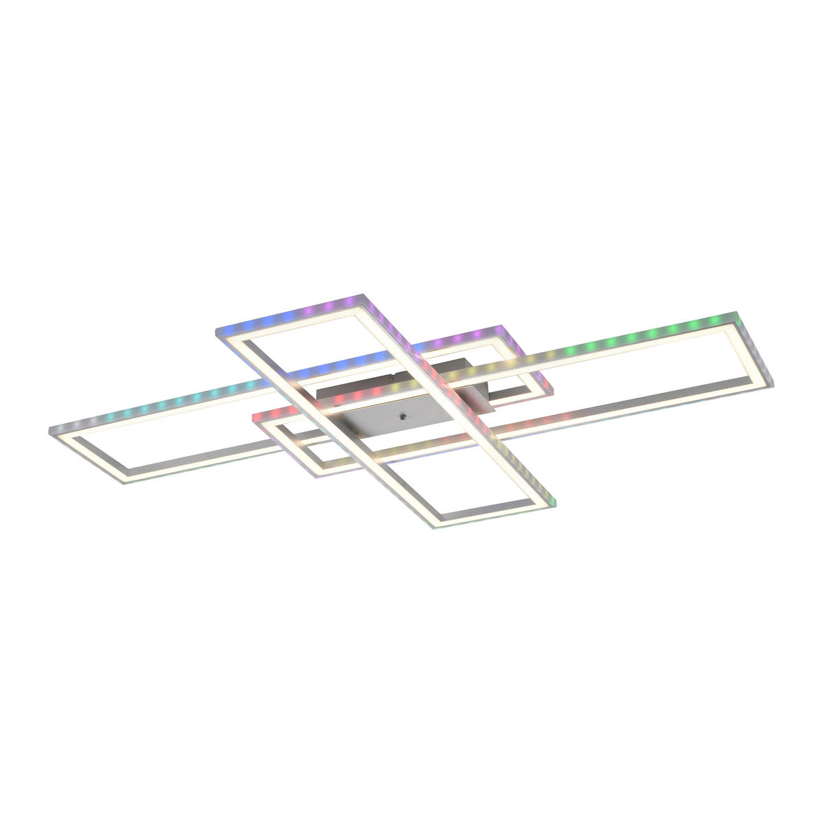 Just Light LED-Deckenleuchte FELIX60 14637-55 stahlfarbig weiß Kunststoff Stahl B/H/T: ca. 101x6,9x71 cm 2 Brennstellen FELIX60 - weiß/stahlfarbig (101,00/6,90/71,00cm) - Just Light