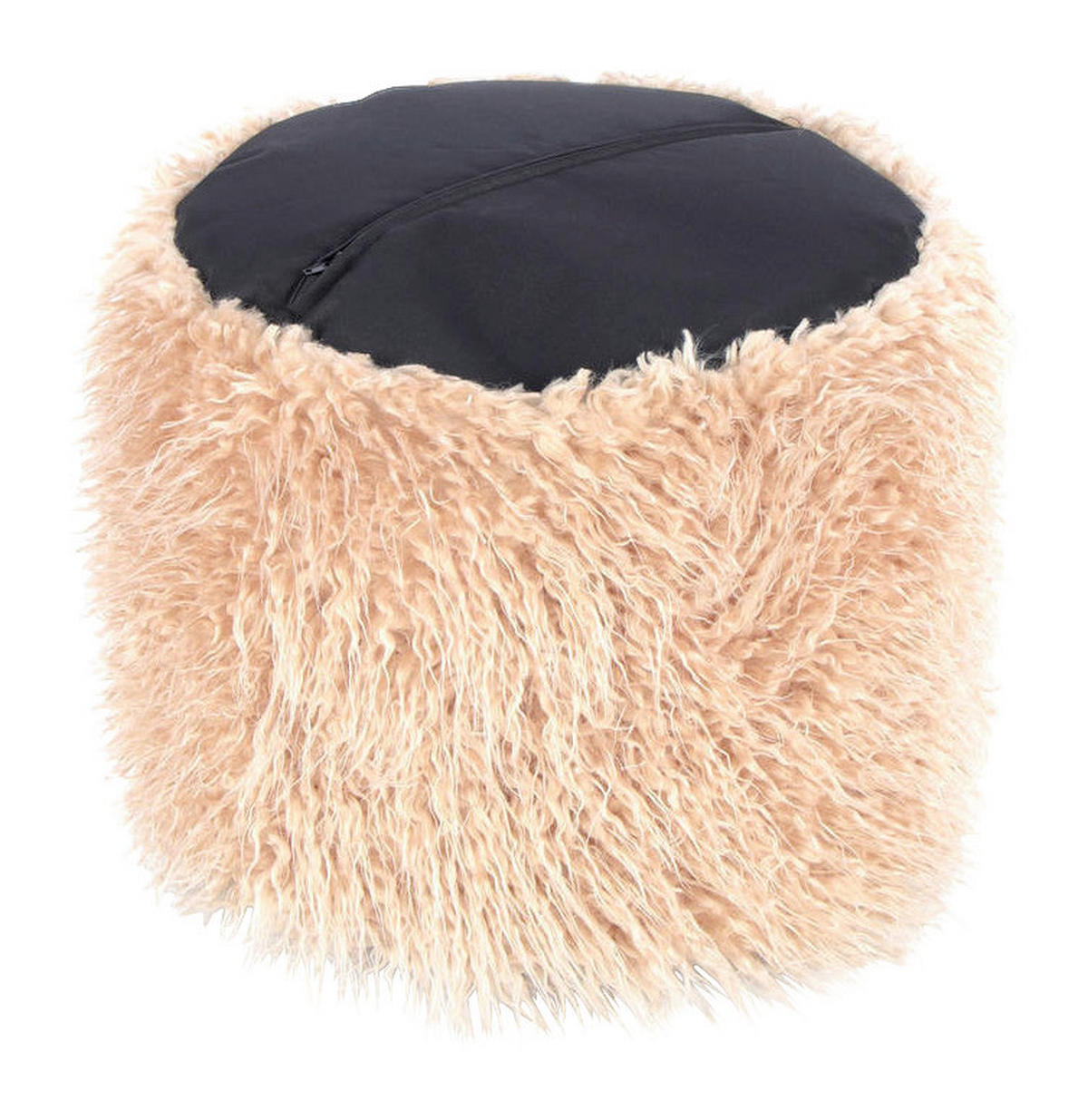 360 Living Hocker Bobtail 100 beige braun Kord Kunstfell Styropor H/D: ca. 38x45 cm Bobtail 100 - beige/braun (45,00/38,00cm) - 360 Living