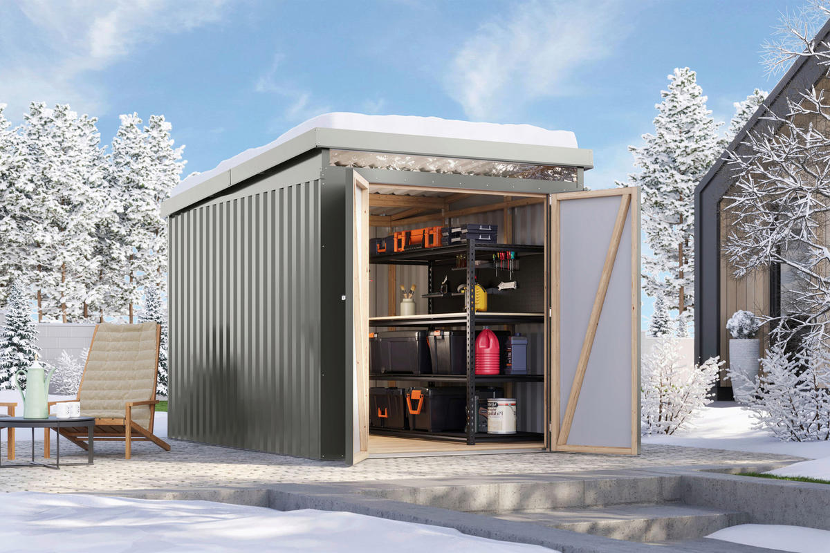 Karibu Gartenhaus IIndra 2,5 grau B/H/T: ca. 206x213x289 cm IIndra 2,5 - grau (206,00/213,00/289,00cm) - Karibu