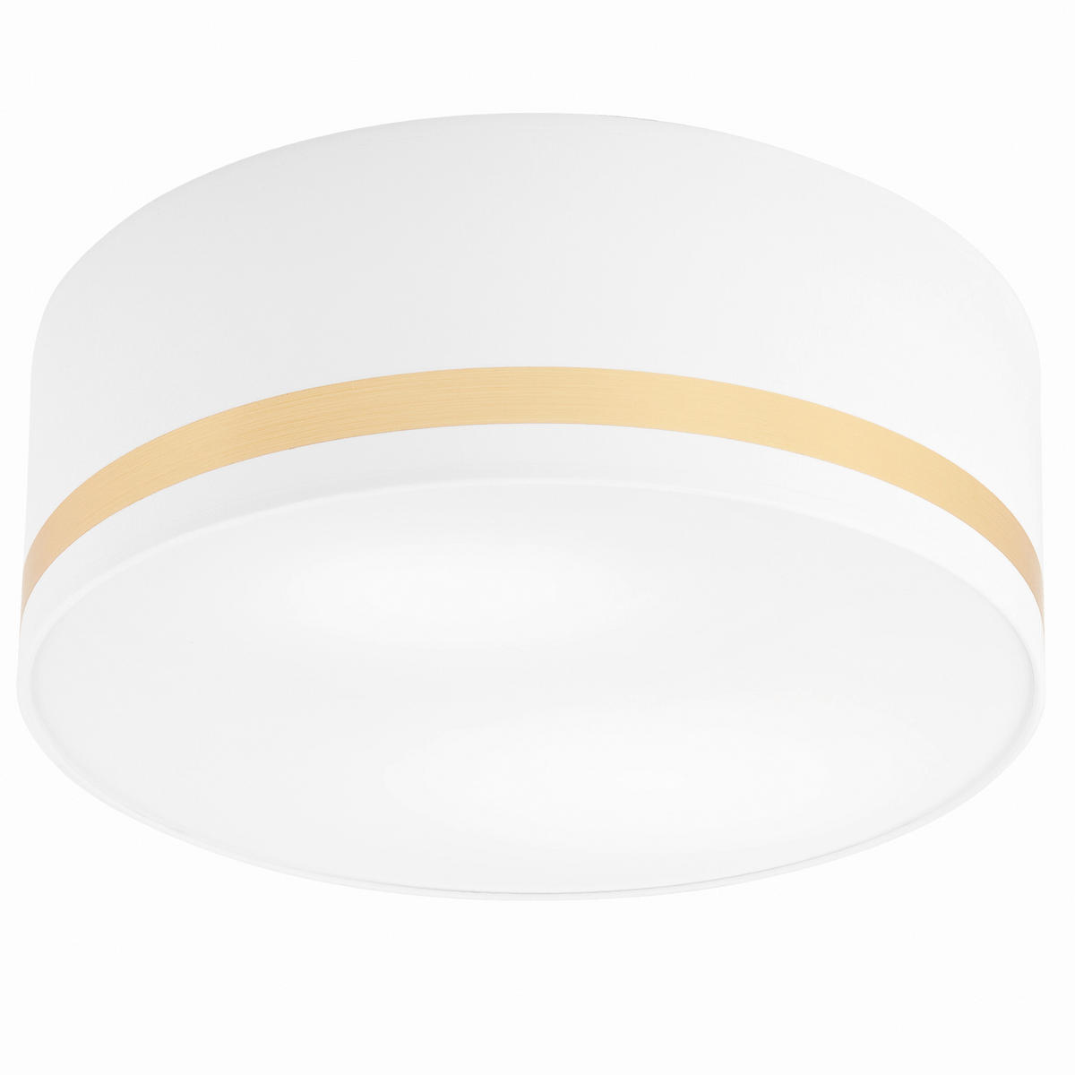 Lamkur Deckenleuchte GLORIA 48215 gold weiß Kunststoff PVC Textil H/L: ca. 16x35 cm E27 2 Brennstellen Gloria - gold/weiß (35,00cm) - Lamkur