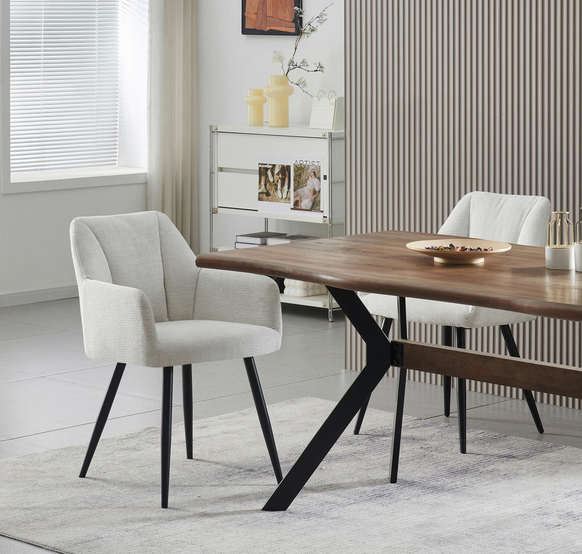 Stuhl BELLA, 2er Set creme schwarz B/H/T: ca. 55x82x62 cm BELLA, 2er Set - creme/schwarz (55,00/82,00/62,00cm) - xonox.home