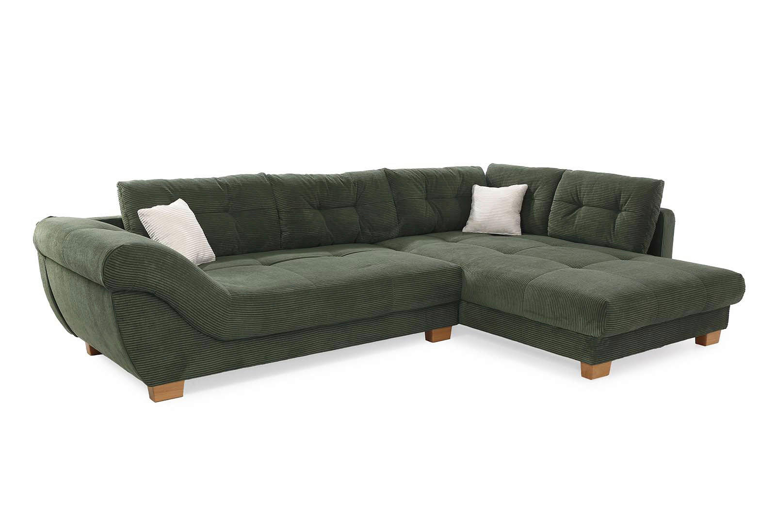 Ecksofa grün Microfaser B/H/T: ca. 346x90x221 cm Siero_Ecksofa - Eiche/grün (346,00/90,00/221,00cm)