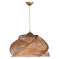 Opviq Pendelleuchte Bambus B/H/T/L/D: ca. 36x65x36x36x36 cm E27 1 Brennstellen Pentagone - (36,00/36,00/65,00cm) - Opviq