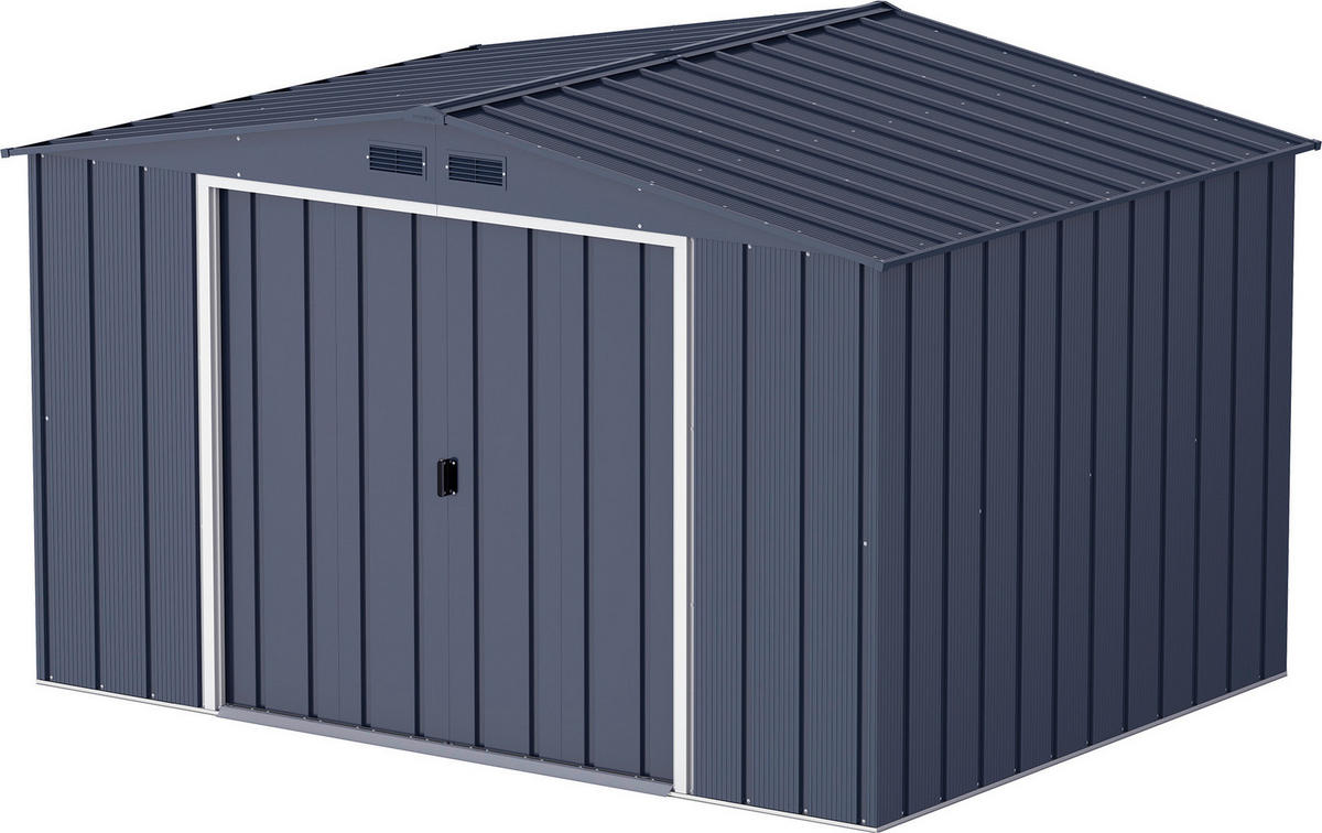 VCM Gerätehaus anthrazit B/H/L: ca. 322x196x234 cm Gerätehaus mit Schiebetür - anthrazit (234,00/322,00/196,00cm) - VCM