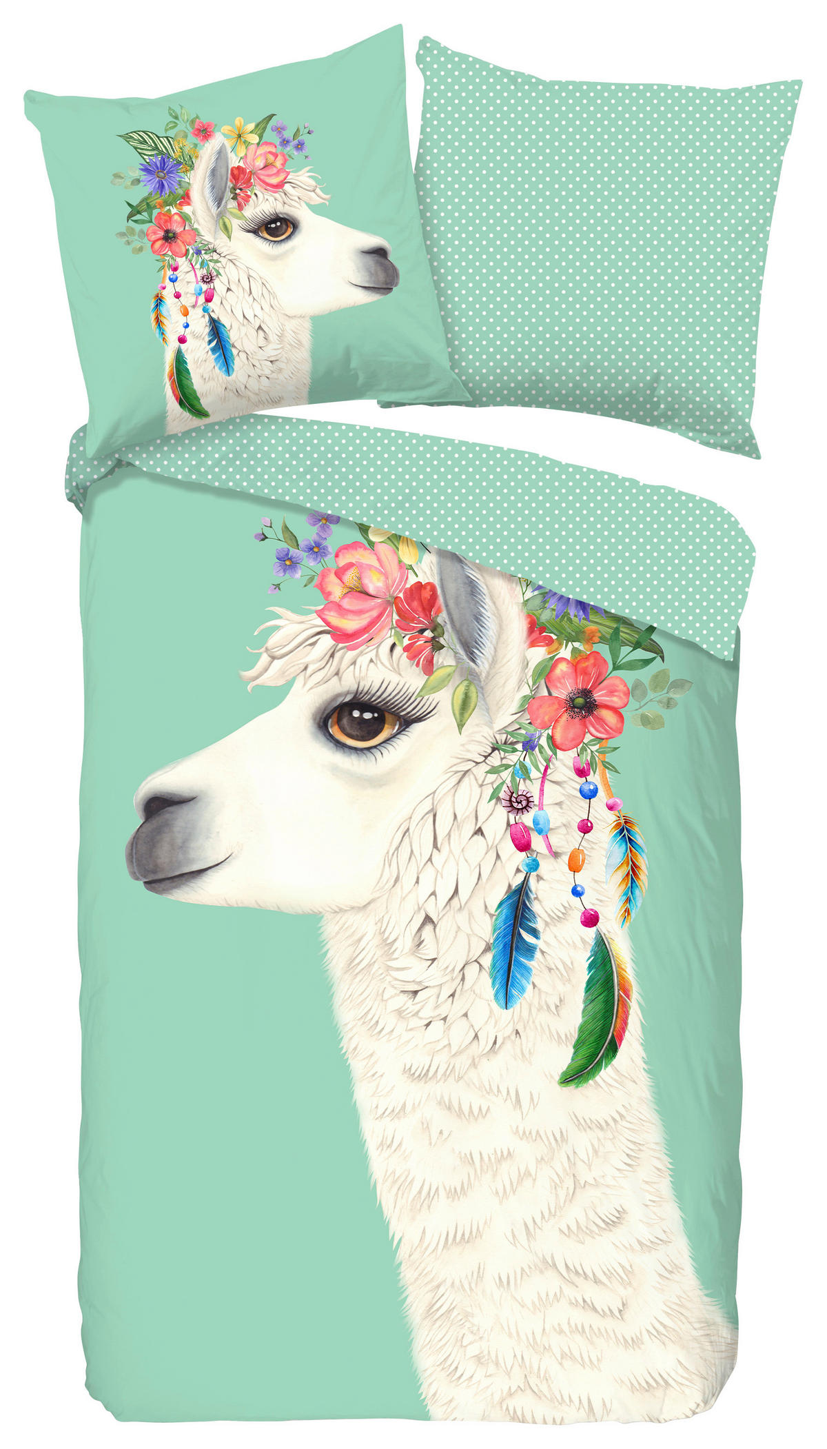 Baumwoll Bettwäsche Joey Renforce Joey - mint (135,00/200,00cm) - Good Morning