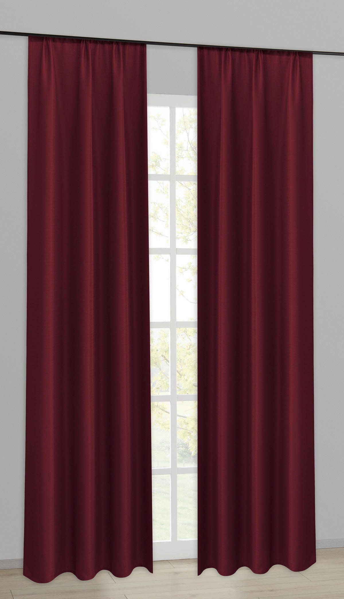 Dekovorhang Detroit bordeaux B/L: ca. 135x245 cm Detroit - bordeaux (135,00/245,00cm) - silver edition