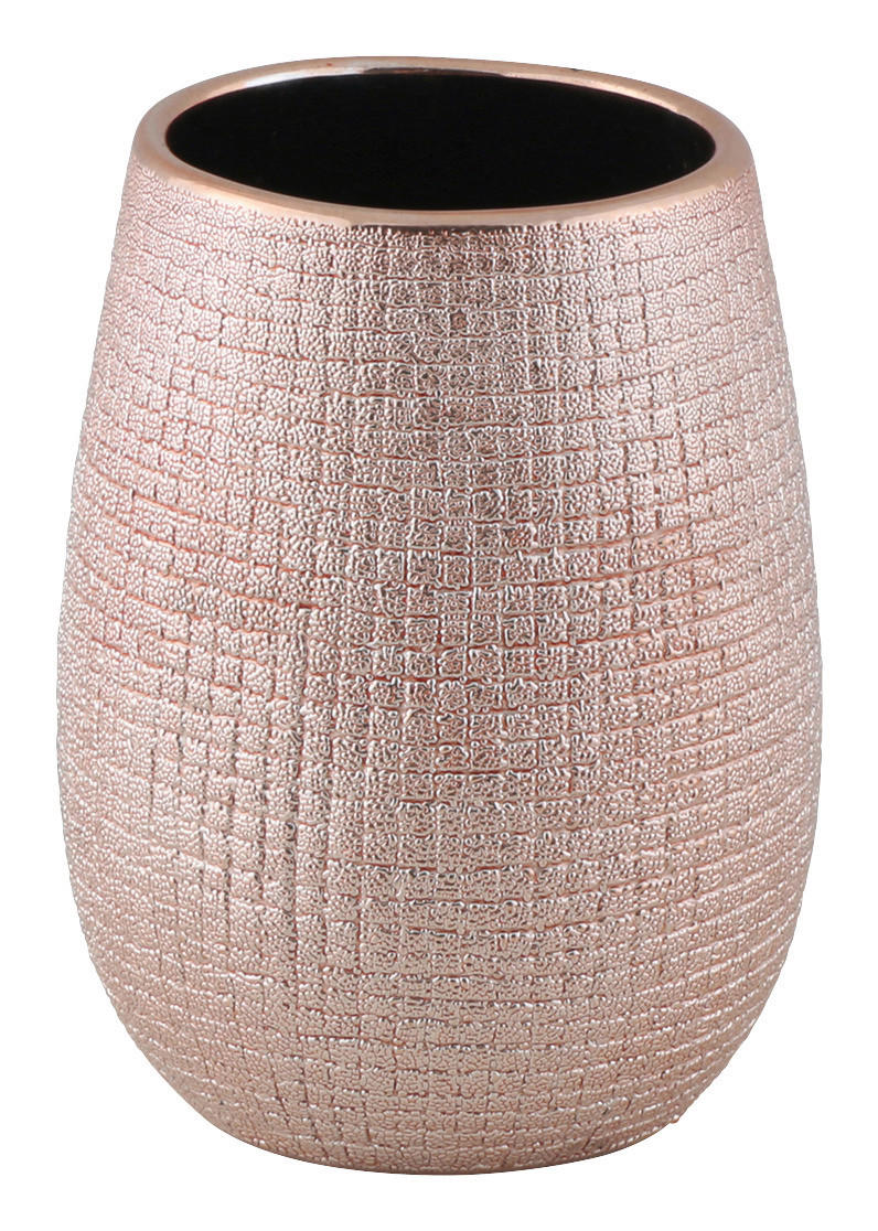 Zahnputzbecher roségold Steingut B/H/L: ca. 8x11x8 cm Zahnputzbecher_Hollywood rosegold - roségold (8,00/8,00/11,00cm) - Axentia