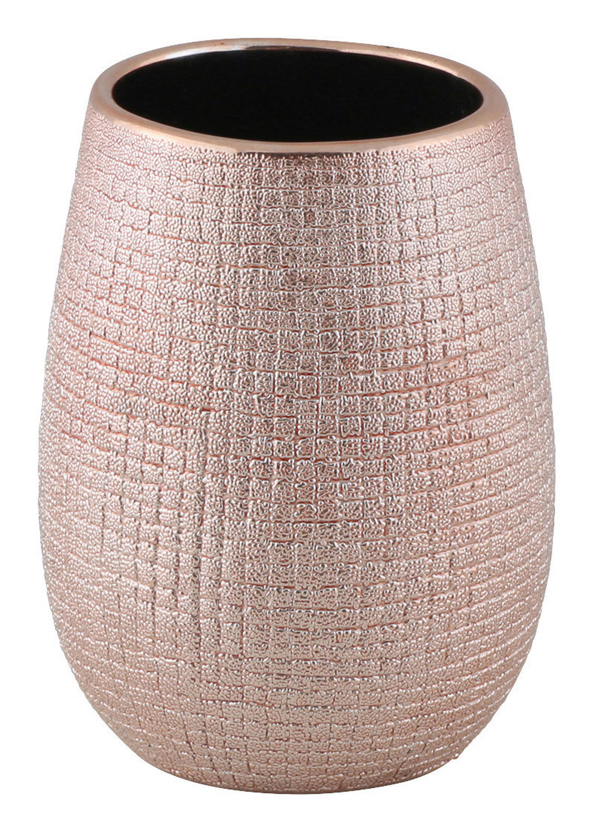 Zahnputzbecher roségold Steingut B/H/L: ca. 8x11x8 cm Zahnputzbecher_Hollywood rosegold - roségold (8,00/8,00/11,00cm) - Axentia