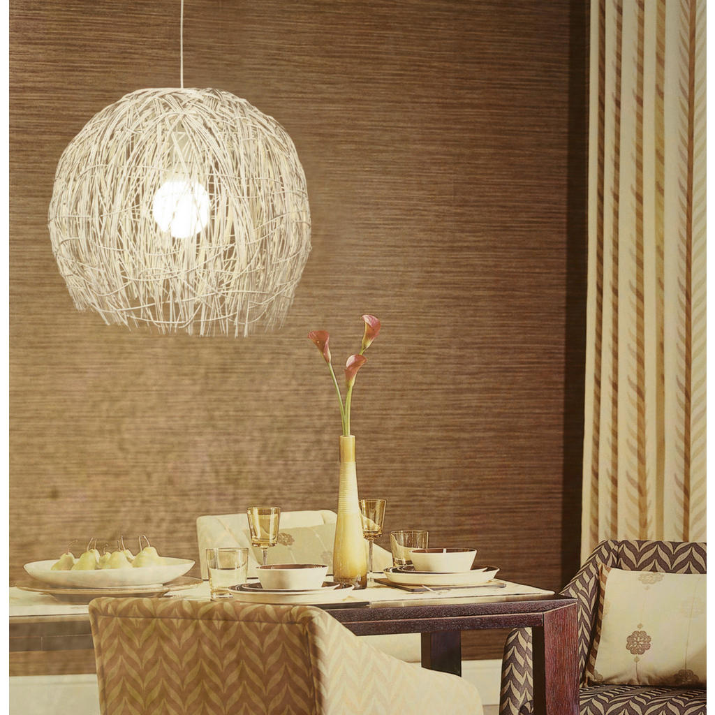 Thumbnail - Näve Leuchten Pendelleuchte 7012223 weiß Rattan B/H/T: ca. 40x35x40 cm E27 1 Brennstellen