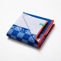 Kinder-Strandtuch blau Baumwolle B/L: ca. 140x70 cm Kinder-Strandtuch - blau (140,00/70,00cm) - BENETTON