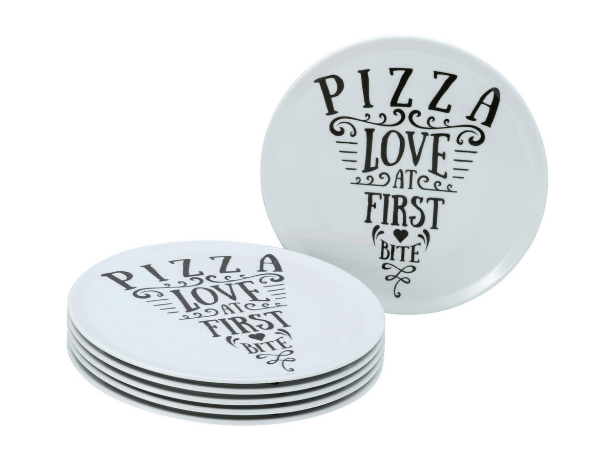 CreaTable Pizzateller-Set Europa weiß Porzellan D: ca. 33 cm Europa - weiß (33,00cm) - CreaTable