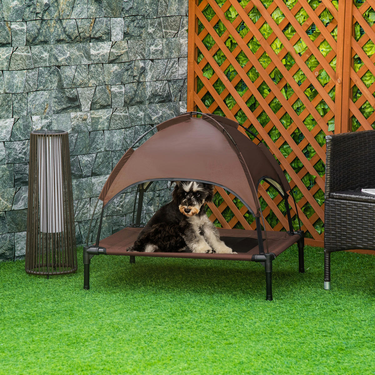 PawHut Hunde-Zubehör schwarz Polypropylen B/H/L: ca. 61x76x73 cm Hundebett - schwarz (73,00/61,00/76,00cm) - PawHut