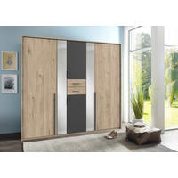 Kleiderschrank Vanea Oak Jackson Hickory Nachbildung Graphit B/H/T: ca. 225x208x58 cm Vanea - Graphit/Oak (225,00/208,00/58,00cm)