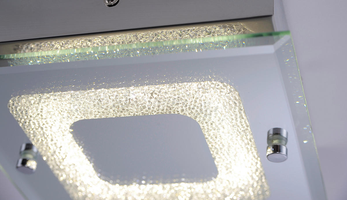 Just Light LED-Deckenleuchte LISA 11570-17 Chrom klar Metall Glas B/H/T: ca. 18x5,8x18 cm 1 Brennstellen LISA - klar/Chrom (18,00/5,80/18,00cm) - Just Light