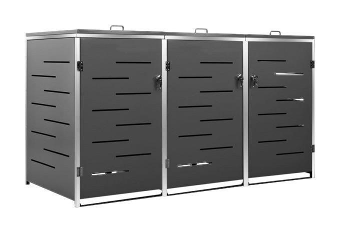 VidaXL Mülltonnenbox anthrazit B/H/T: ca. 120x111x8 cm Mülltonnenbox - anthrazit (120,00/111,00/8,00cm) - VidaXL