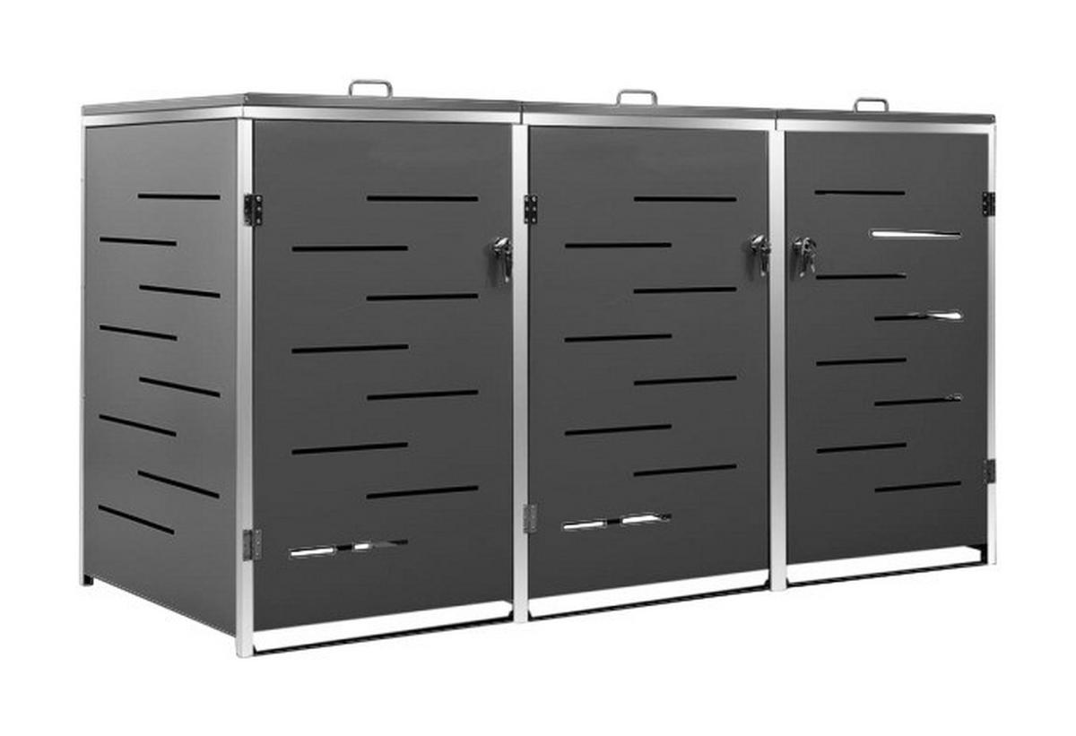 VidaXL Mülltonnenbox anthrazit B/H/T: ca. 120x111x8 cm Mülltonnenbox - anthrazit (120,00/111,00/8,00cm) - VidaXL