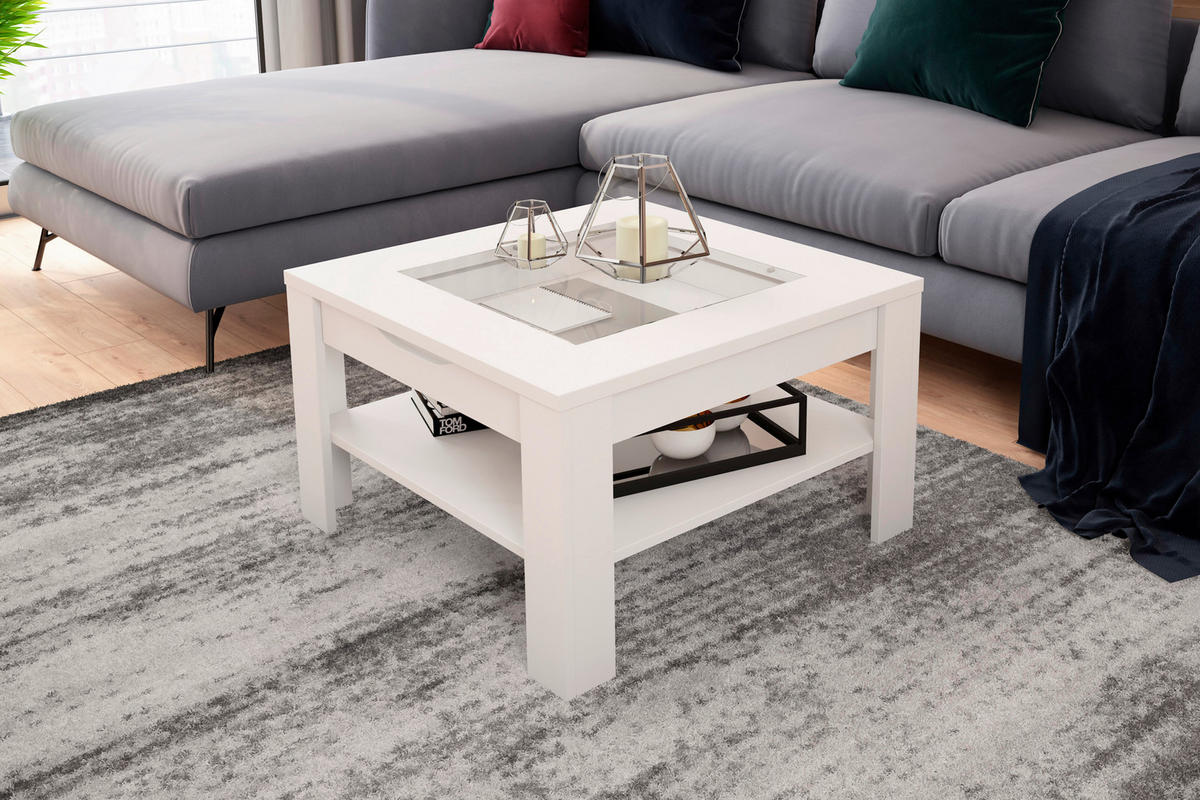 Couchtisch RALPH weiß B/H/T: ca. 67x43x67 cm RALPH - weiß (67,00/43,00/67,00cm) - byLIVING