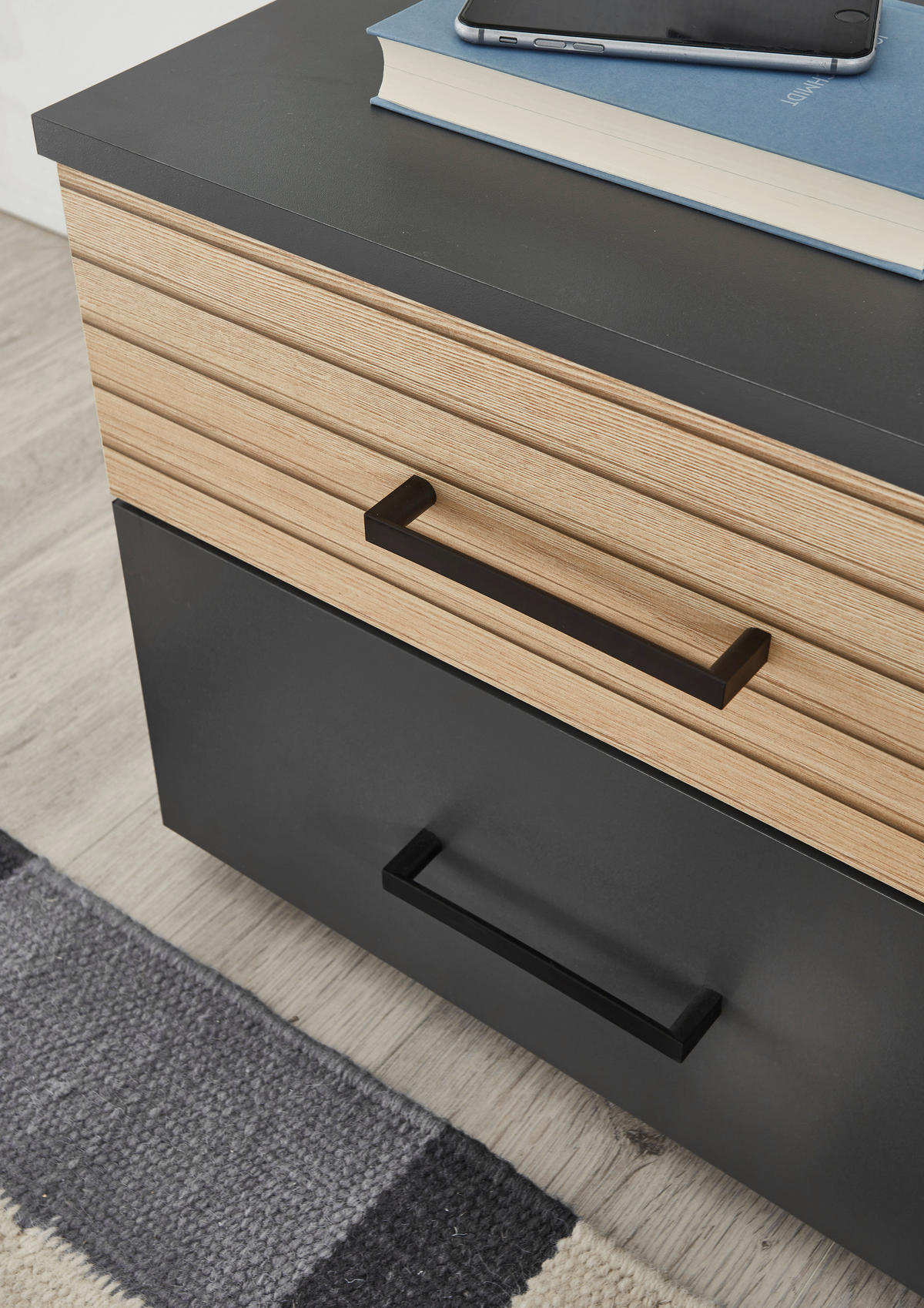 Nachtkonsole Laurie Graphit B/H/T: ca. 46x39x41 cm Laurie - Eiche/Graphit (46,00/39,00/41,00cm)