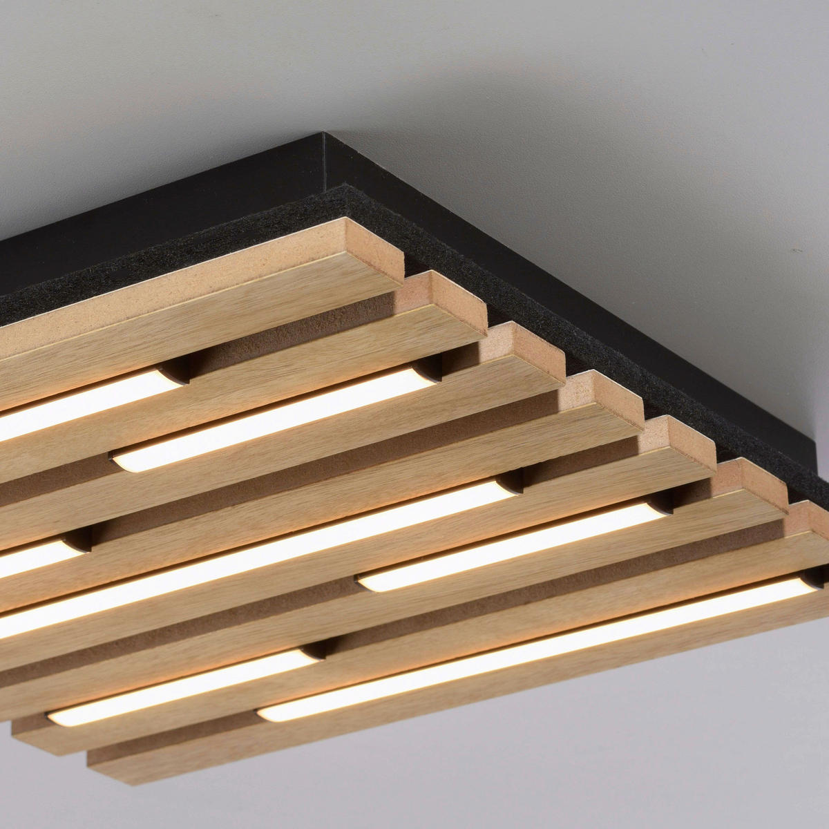 Just Light Deckenleuchte Eiche B/H/L: ca. 30x5x30 cm Deckenleuchte_Akustik - Eiche (30,00/30,00/5,00cm) - Just Light