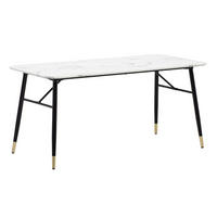 Esstisch weiß Marmor Optik B/H/T: ca. 180x76x90 cm Esstisch - weiß (180,00/76,00/90,00cm) - Wohnling