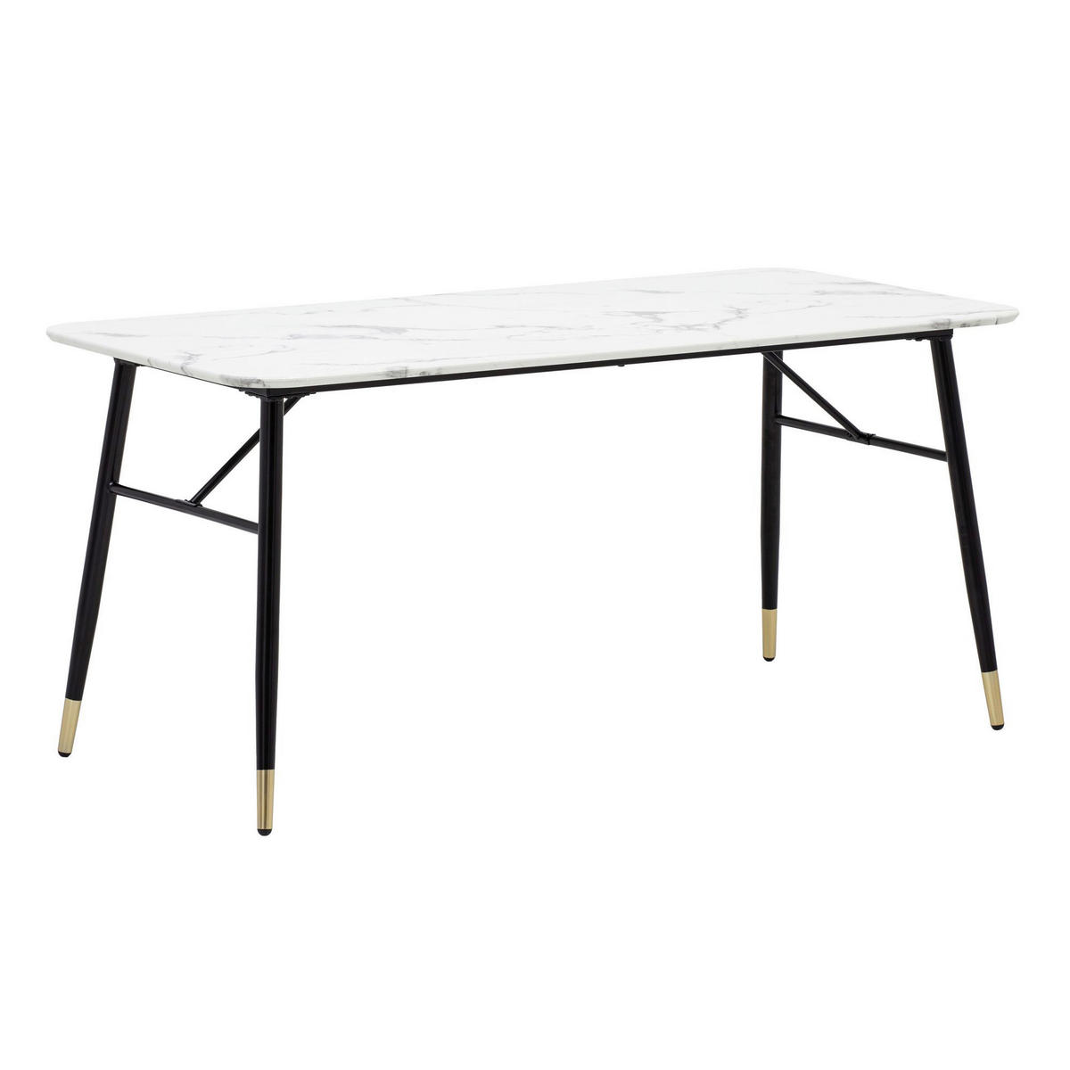 Esstisch weiß Marmor Optik B/H/T: ca. 180x76x90 cm Esstisch - weiß (180,00/76,00/90,00cm) - Wohnling