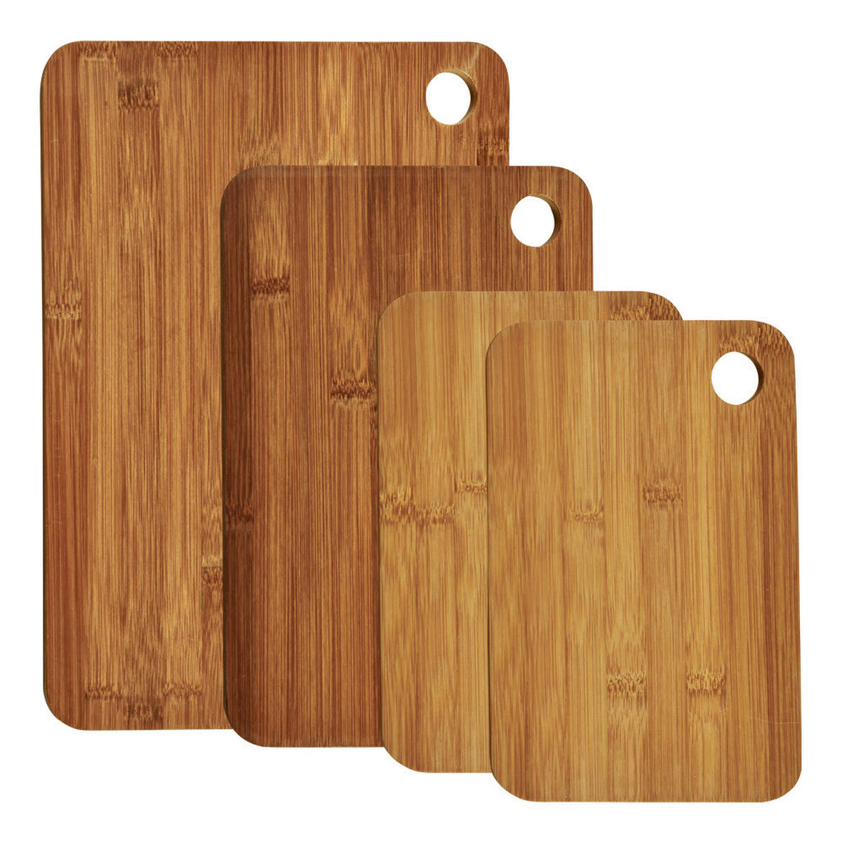 Kesper Schneidbrett natur Holz Bambus B/H/L: ca. 23x4x33 cm Schneidbrett_4erSet - natur (33,00/23,00/4,00cm) - Kesper