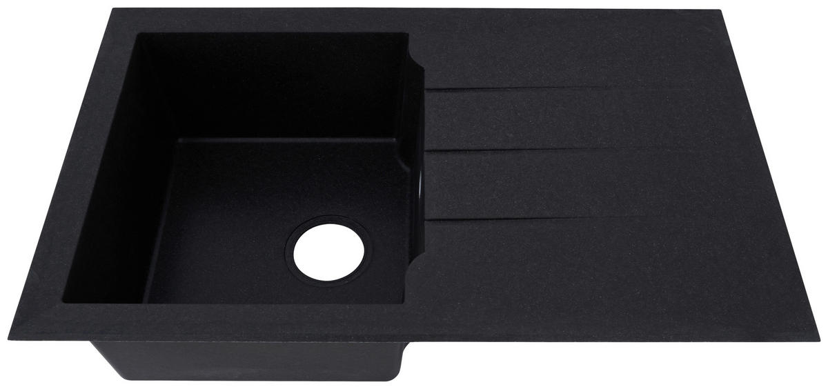 Respekta Einbauspüle Alineo 81x50 S schwarz Quarzolite B/H/T: ca. 81x21x50 cm Alineo 81x50 S - schwarz (81,00/21,00/50,00cm) - Respekta