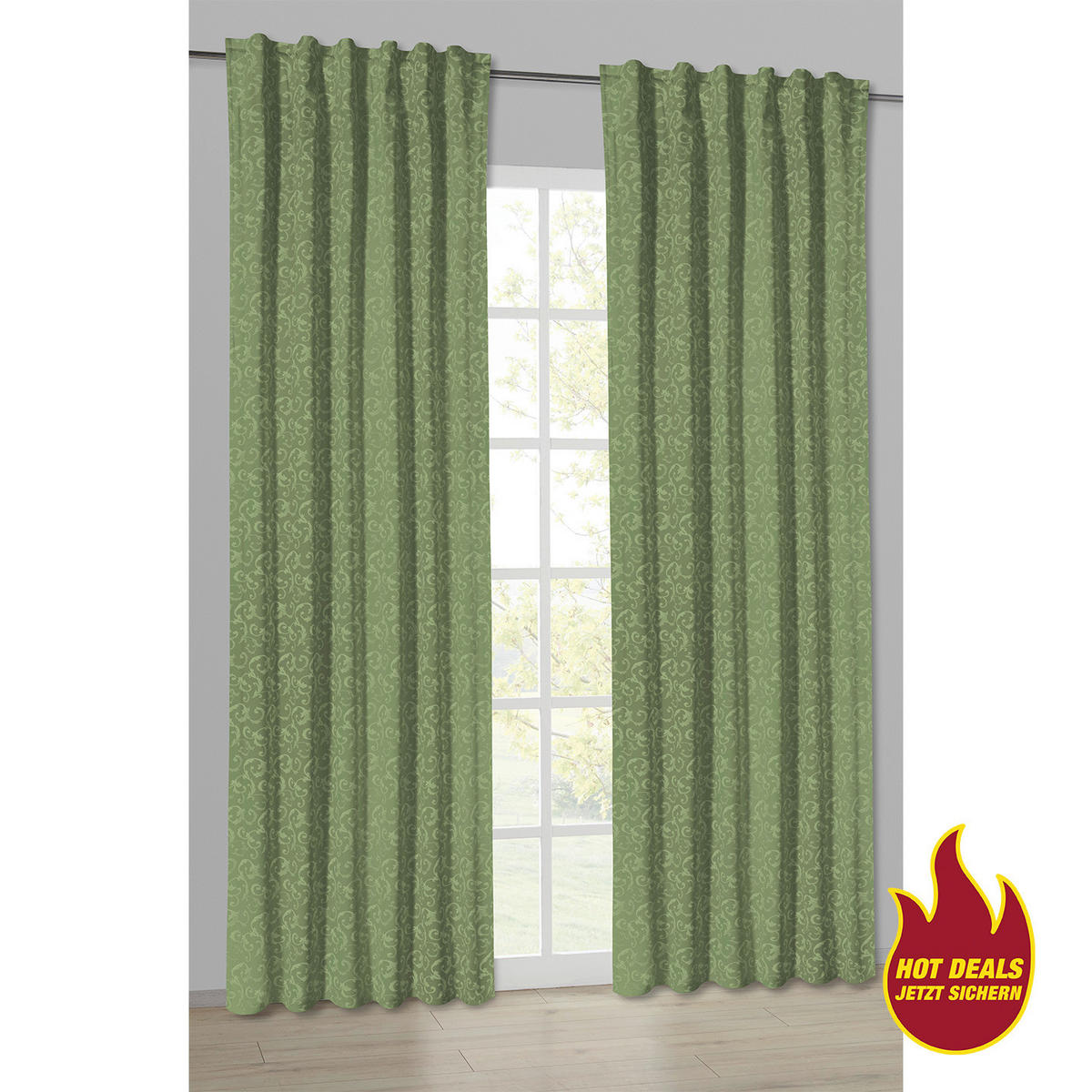 Kombivorhang Ranke grün B/L: ca. 135x245 cm Ranke - grün (135,00/245,00cm) - POCOline