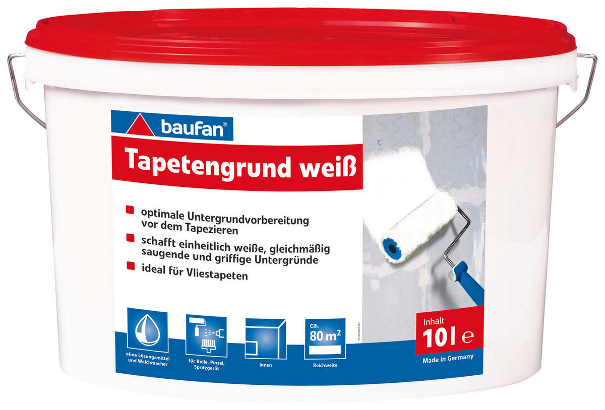 Baufan Tapetengrund weiß ca. 10 l Tapetengrund 10l - weiß (10,00l) - Baufan