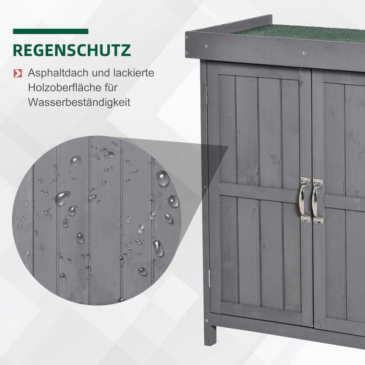 Outsunny Gartenschrank Gartenschrank - grau (74,00/43,00/88,00cm) - Outsunny