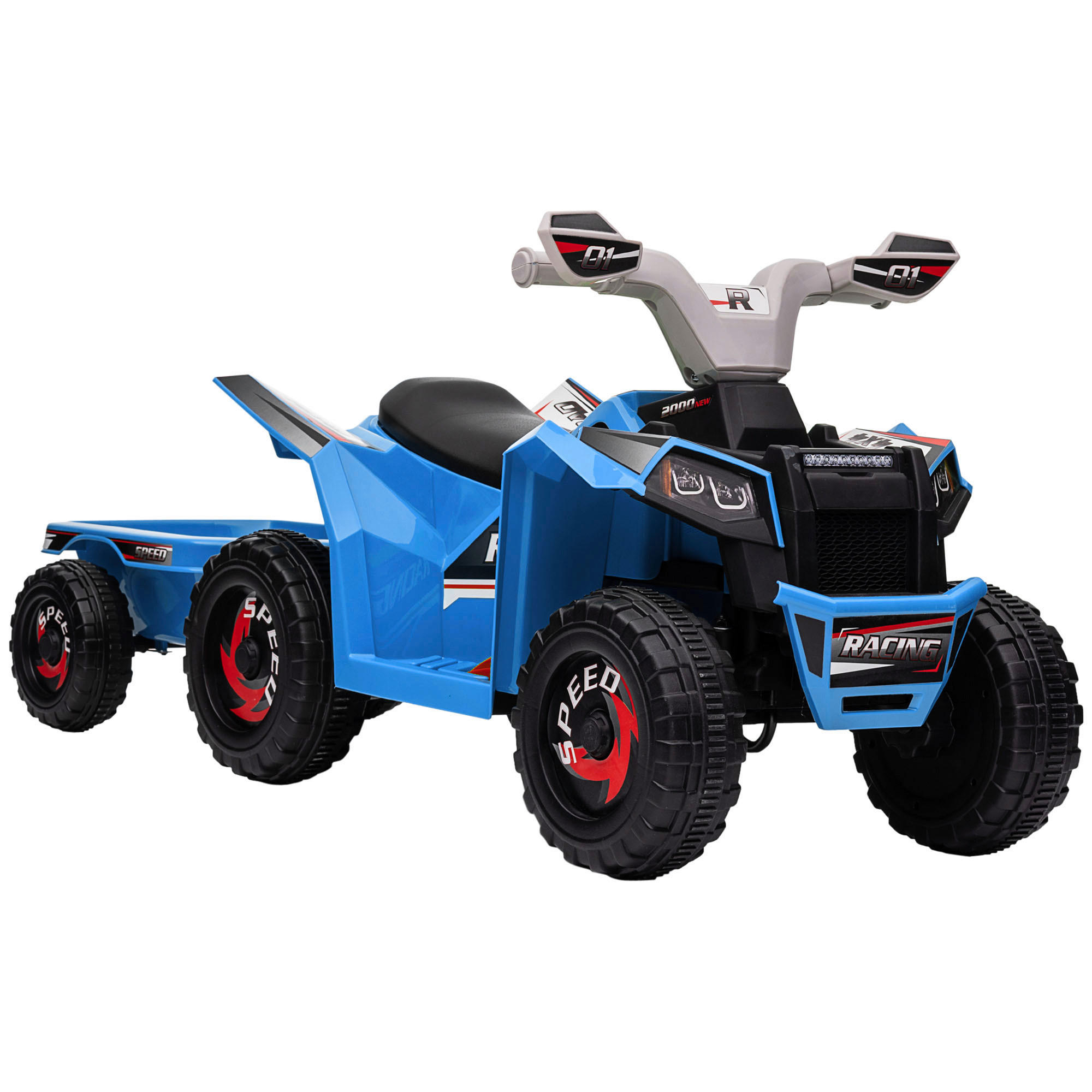 HOMCOM Kinder Elektrofahrzeug grau B/H/L: ca. 41,5x48,5x106 cm Kinder Elektrofahrzeug - blau/schwarz (106,00/41,50/48,50cm) - HOMCOM