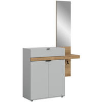 Garderobe Naro weiß Evoke Oak Nachbildung B/H/T: ca. 110x194x37 cm Naro - weiß (110,00/194,00/37,00cm) - xonox.home