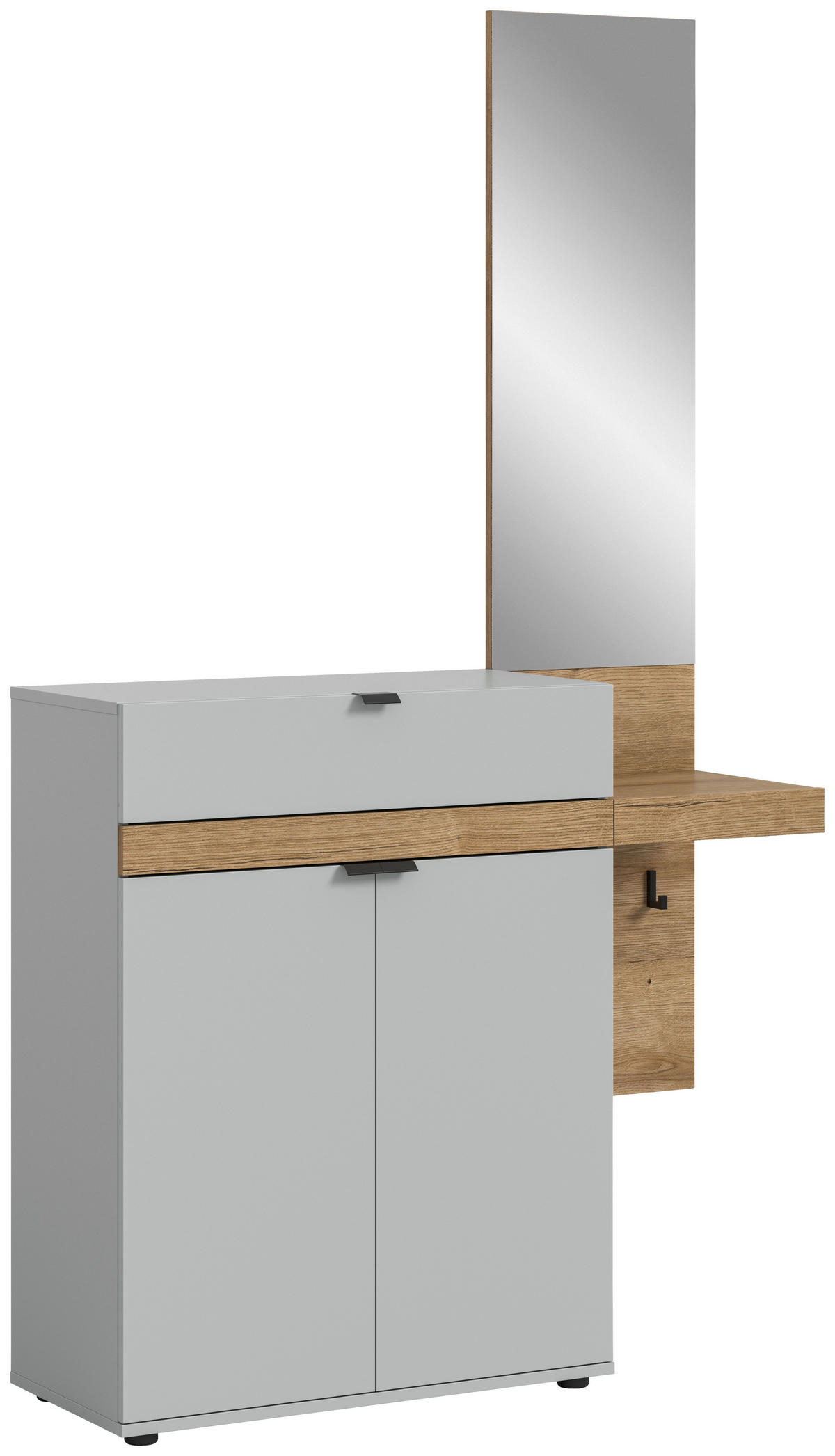 Garderobe Naro weiß Evoke Oak Nachbildung B/H/T: ca. 110x194x37 cm Naro - weiß (110,00/194,00/37,00cm) - xonox.home