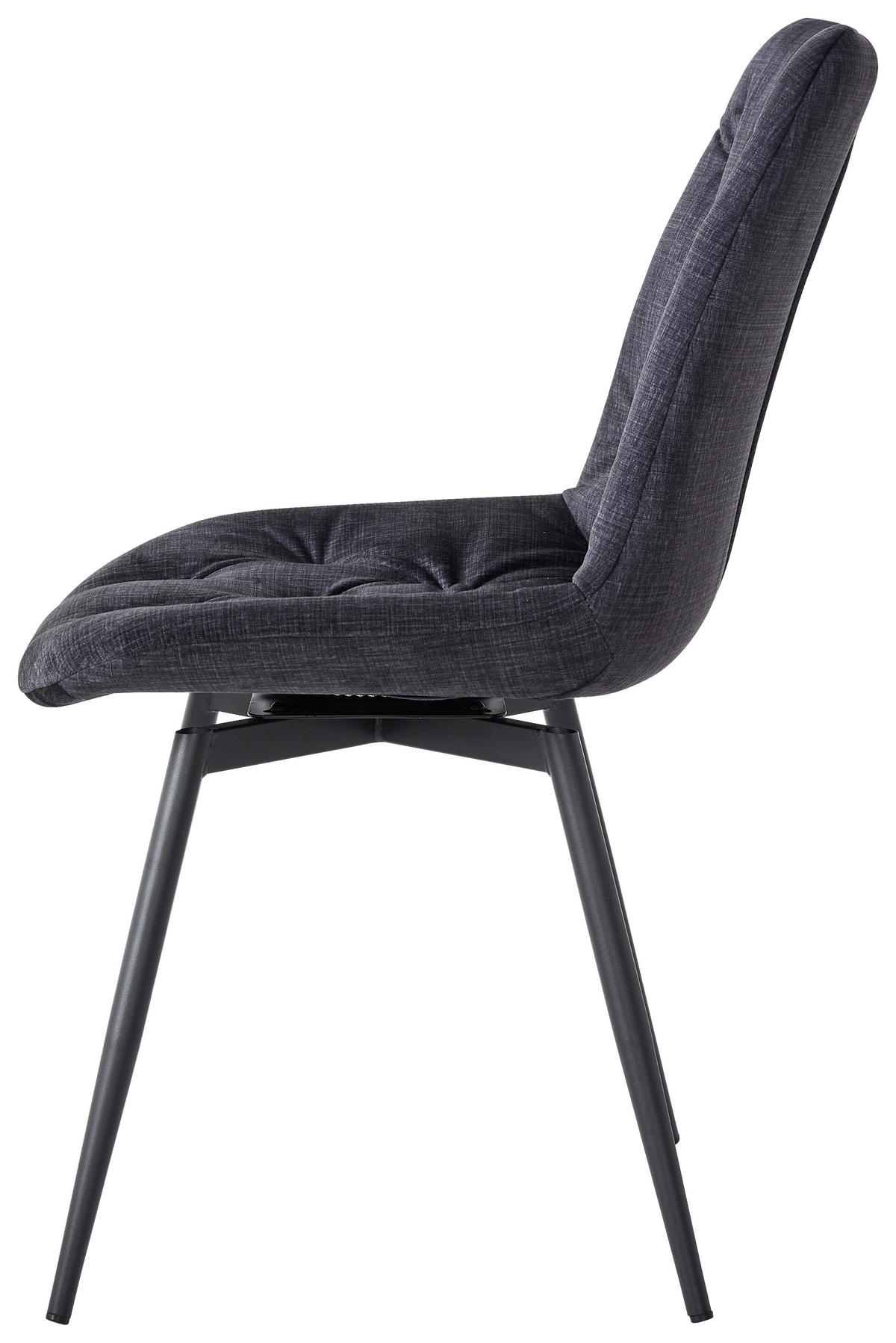 Stuhl Leslie dunkelgrau schwarz Samtoptik Metall Leslie - schwarz/dunkelgrau
