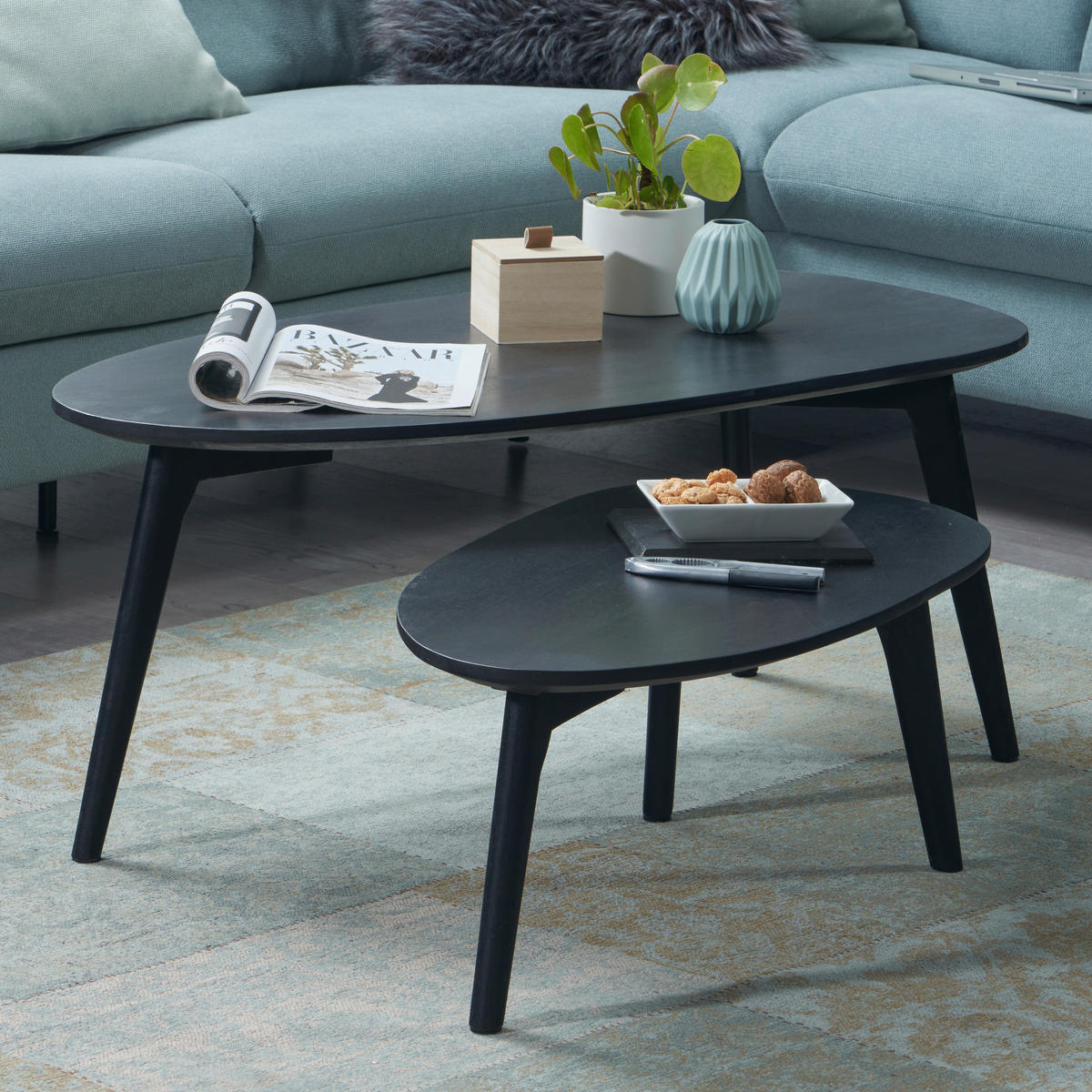 Couchtisch 2er.-Set.  B/H/T: ca. 100x42x50 cm 2er.-Set. - (100,00/42,00/50,00cm) - Wohnling