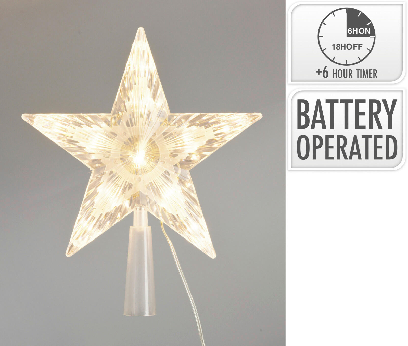 Dekorationsartikel warmweiß LED-Baumspitze_Stern - warmweiß