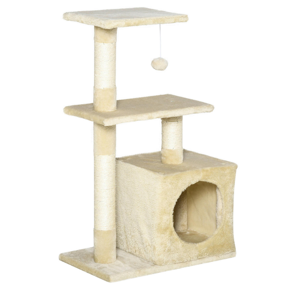 PawHut Kratzbaum beige Sisal B/H/L: ca. 50x80x30 cm Kratzbaum - beige (30,00/50,00/80,00cm) - PawHut