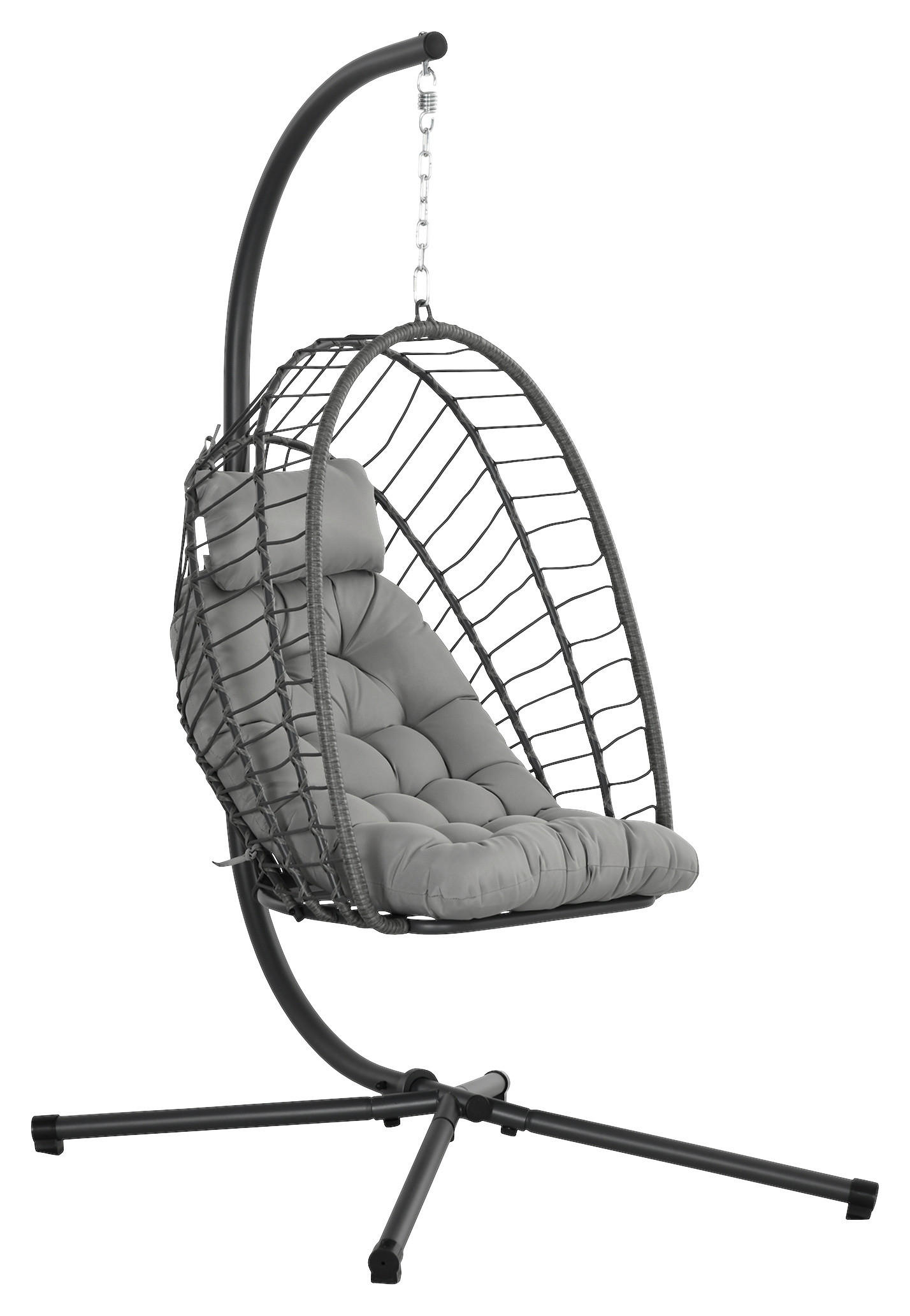 Outsunny Hängesessel hellgrau Polypropylen B/H/L: ca. 131x100x194 cm Hängesessel - hellgrau (194,00/131,00/100,00cm) - Outsunny