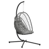 Outsunny Hängesessel hellgrau Polypropylen B/H/L: ca. 131x100x194 cm Hängesessel - hellgrau (194,00/131,00/100,00cm) - Outsunny
