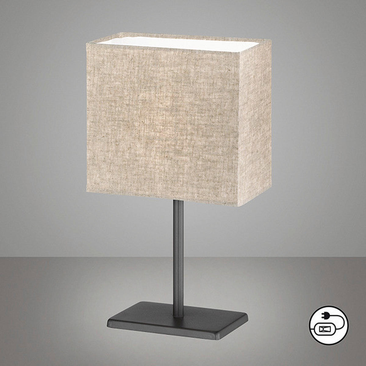 easy! by FHL Tischleuchte 850228 Kate schwarz sand Metall Textil B/H/T: ca. 10x30x17 cm E14 1 Brennstellen Kate - sand/schwarz (10,00/30,00/17,00cm) - easy! by FHL
