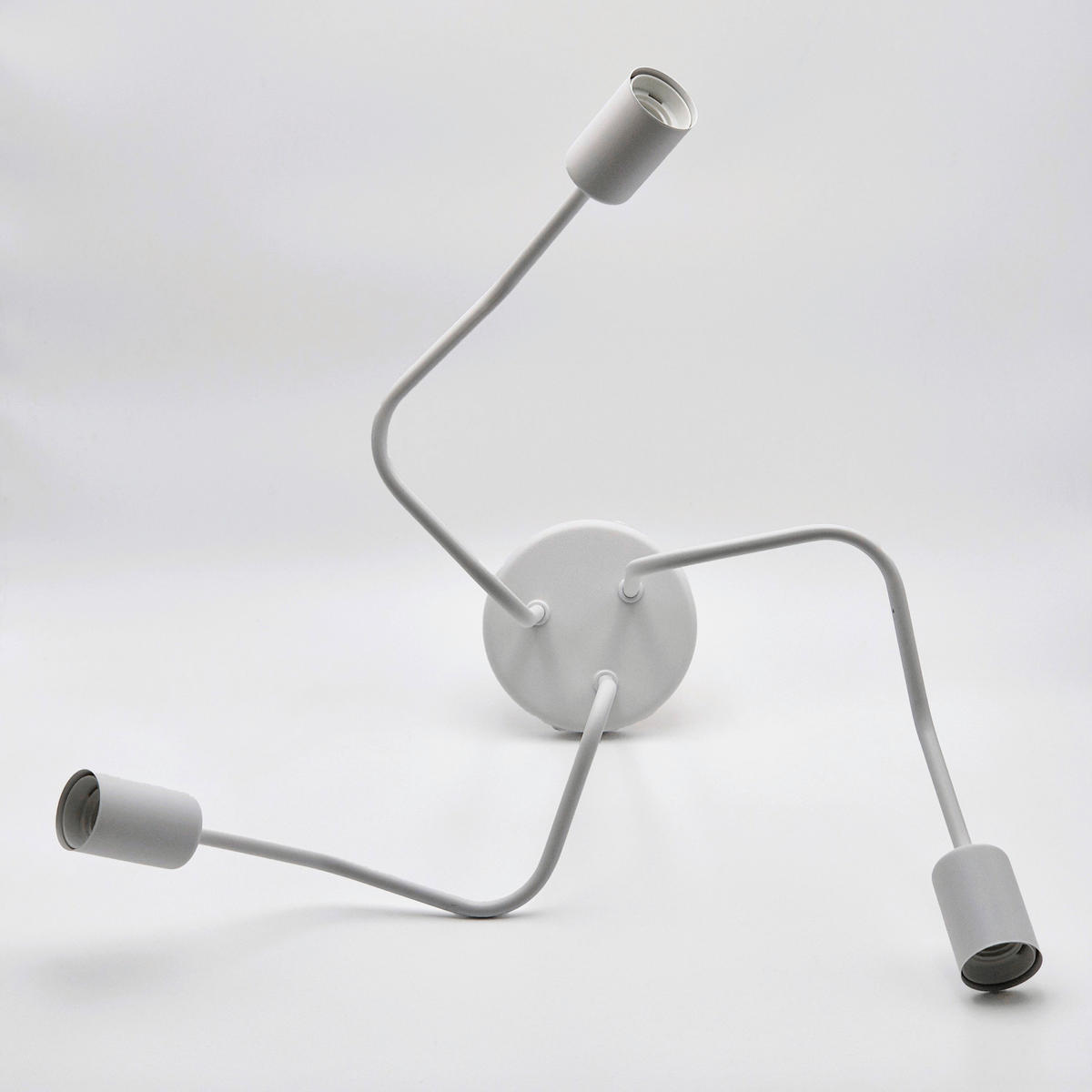 Lamkur Deckenleuchte DOMINO 51185 weiß Stahl H/L: ca. 40x55 cm E27 3 Brennstellen Domino - weiß (55,00cm) - Lamkur