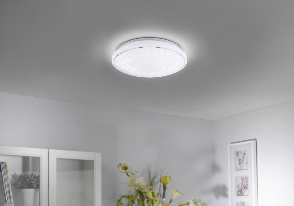 Just Light Smarte LED-Deckenleuchte JUPI 14743-16 weiß Kunststoff H/D: ca. 11x44 cm 1 Brennstellen LOLAsmart-JUPI - weiß (44,00/11,00cm) - Just Light