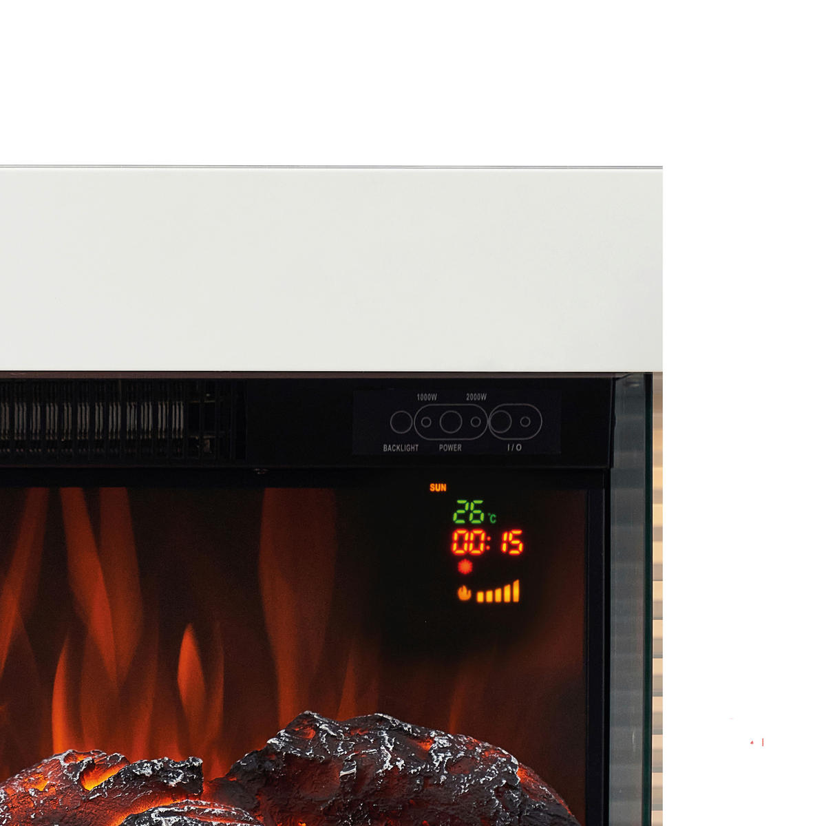 KAMINIO Elektrischer-Kamin LIZ weiß Metall B/H/T: ca. 82x41,8x21,7 cm ca. 2000 W LIZ - weiß (82,00/41,80/21,70cm) - KAMINIO