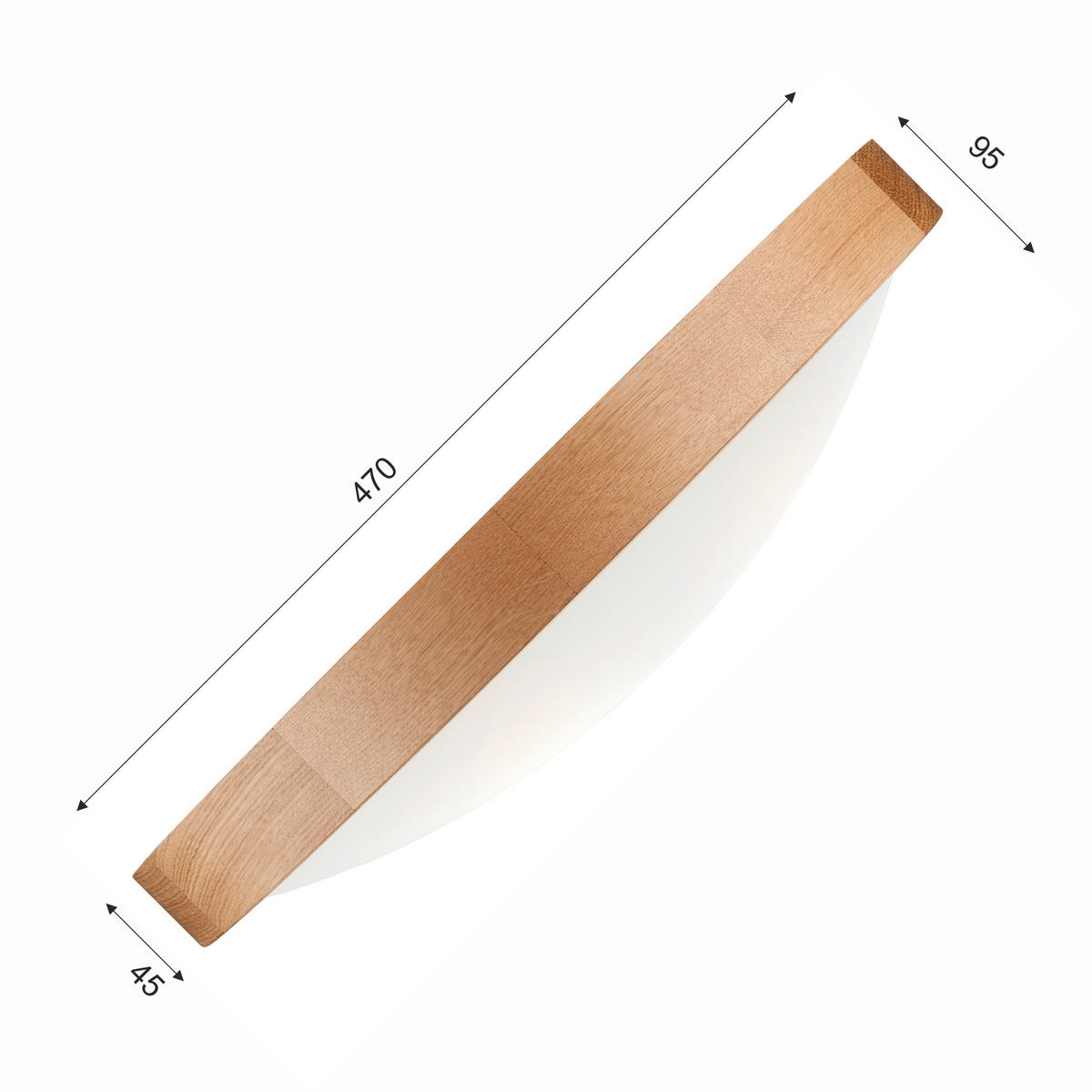 Lamkur Deckenleuchte ANELLO 41308 Eiche Glas Holz H/L: ca. 8x47 cm E27 3 Brennstellen Anello - Eiche (47,00cm) - Lamkur