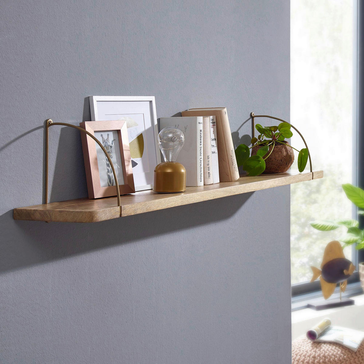 Wandregal B/H/T: ca. 120x25x22 cm Wandregal - (120,00/25,00/22,00cm) - Wohnling