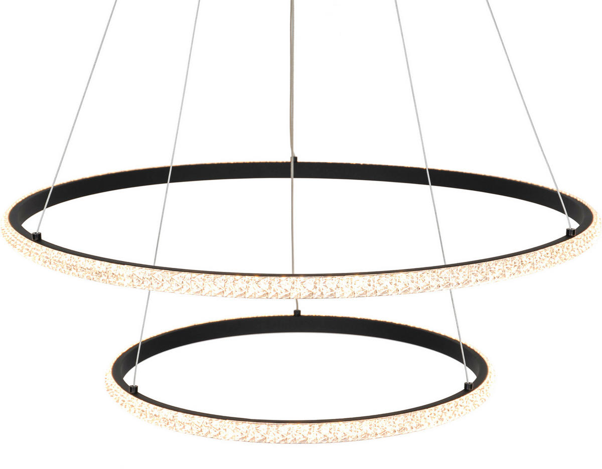 POCOline LED-Pendelleuchte schwarz Metall Acryl H/D: ca. 120x60 cm LED-Pendelleuchte_Aletta - schwarz (60,00/120,00cm) - POCOline